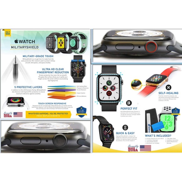 2 Boxes ArmorSuit MilitaryShield Screen Protector 101-341 (12-Pk) For 44mm Watch - Picture 2 of 7